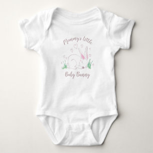 Rosa Baby-Bunny-Baby-Shower-Wald-Wasserfarbe Baby Strampler