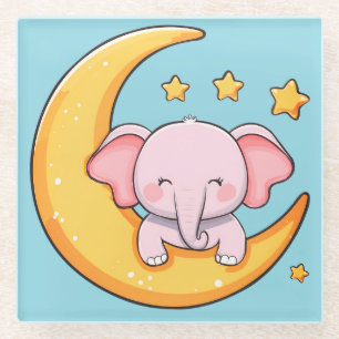 Rosa Baby-Elefant Glasuntersetzer