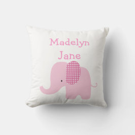 Rosa Baby-Elefant-personalisierte Kissen