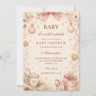 Rosa Baby, es ist kalt draußen Baby Shower Einladung