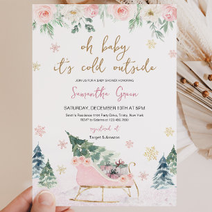 Rosa Baby, es ist kalt draußen Baby Shower Einladung