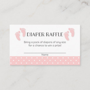 Rosa Baby-Fuß-Babyparty-Windelraffle-Karten Begleitkarte