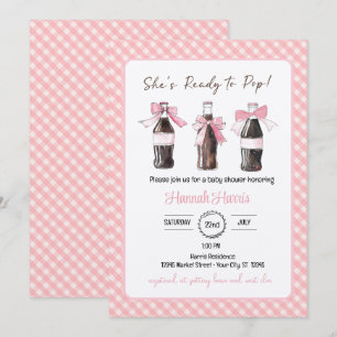 Rosa Baby Girl Soda Ready to POP Baby Shower Einladung