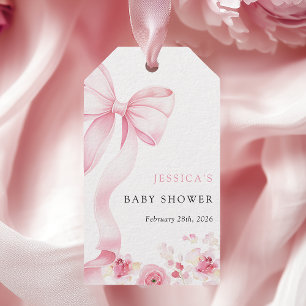 Rosa Baby in Bloom Baby Shower Favor Tags Geschenkanhänger