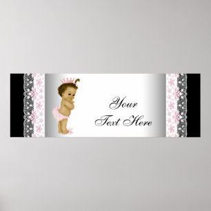 Rosa Baby Mädchen Prinzessin Vintage Poster