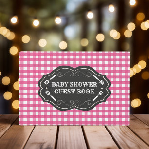 Rosa Baby Q Barbeque Rustikale Babyparty Gästebuch