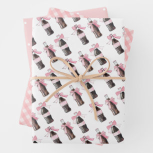 Rosa Baby-Soda Ready to POP Geschenkpapier Set