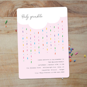Rosa Baby Sprinkle Cloud & Streusel Einladung