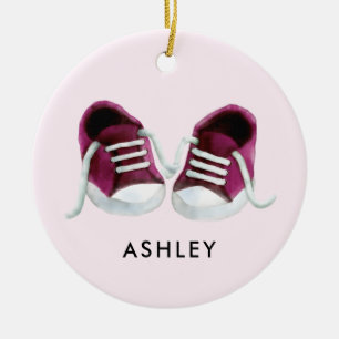 Rosa Baby-Turnschuhe Verzierung, Keramik Ornament
