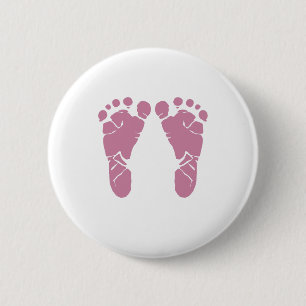 Rosa Babyabdrücke Button