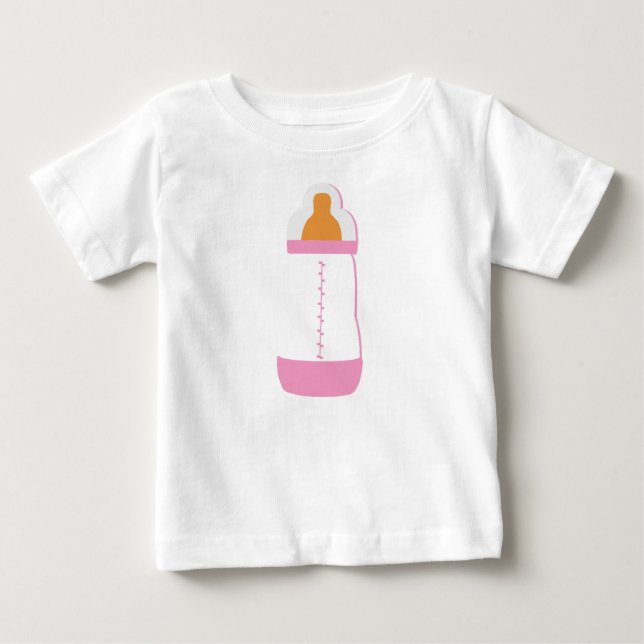 Rosa Babyflasche Baby T-shirt (Vorderseite)