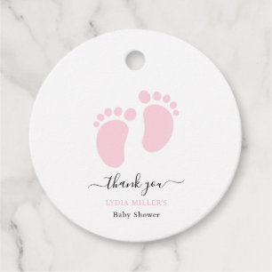 Rosa Babyfüße Baby Shower Party, Mädchen Baby Show Geschenkanhänger