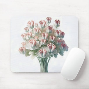 Rosa Babyfüße Blumenbouquet Mousepad