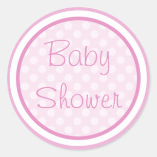 Rosa Babyparty-Aufkleber Runder Aufkleber