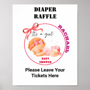 Rosa Babyparty, Baby Mädchen Shower Party-Spiel Poster