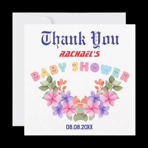 Rosa Babyparty, Babyparty für Mädchen Dankeskarte