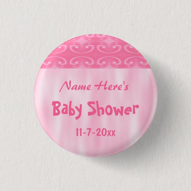 Rosa Babyparty Button (Vorderseite)