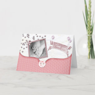Rosa Babyparty danken Ihnen zu kardieren für Baby Dankeskarte