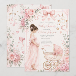 Rosa Babyparty-Feier Einladung
