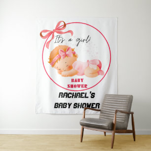 Rosa Babyparty, Hintergrund für Baby-Mädchen-Party Wandteppich