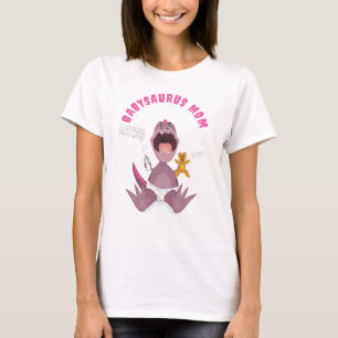 Rosa Babysaurus-Mama T-Rex T-Shirt
