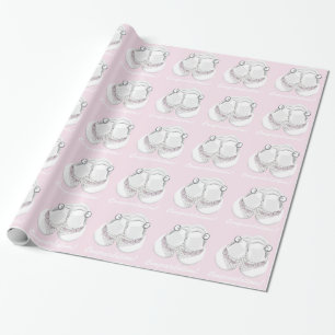 Rosa Babyschuh-Babyparty-Packpapier Geschenkpapier