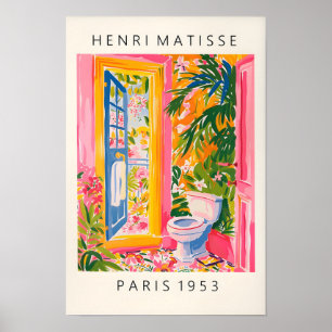 Rosa Badezimmer-Wandkunst, Lustiges Toilettenposte Poster