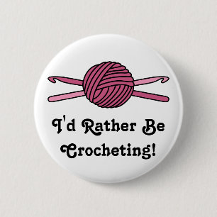 Rosa Ball der Garn-u. Häkelarbeit-Haken Button