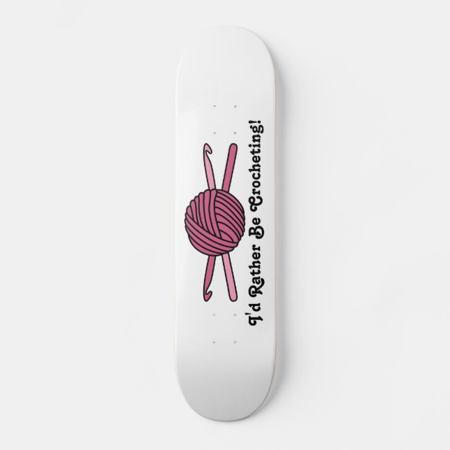 Rosa Ball der Garn-u. Häkelarbeit-Haken Skateboard (Vorderseite)