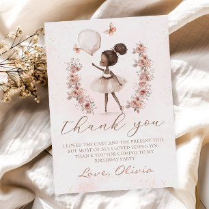 Rosa Ballerina Ballett Geburtstag Danke Karte
