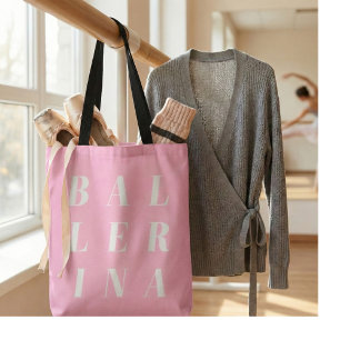 Rosa Ballerina Balletttänzer Typografie-Design Tasche