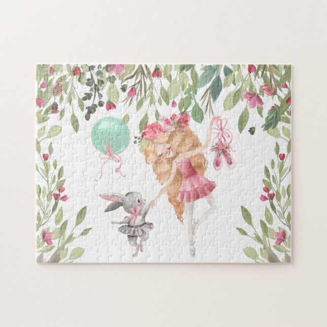 Rosa Ballerina Bunny Blume Ballettschuhe (Horizontal)