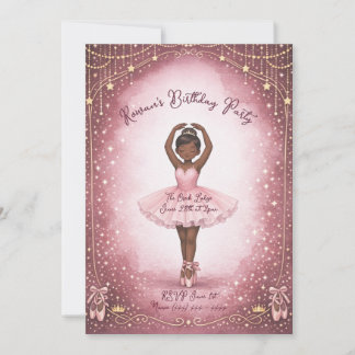 Rosa Ballerina Geburtstagseinladung Einladung