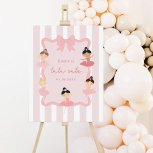Rosa Ballerina-Geburtstagsfeier Begrüßungsplakat Poster