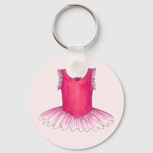 Rosa Ballerina Kostüm Tutu Tanz Schlüsselanhänger (Vorderseite)