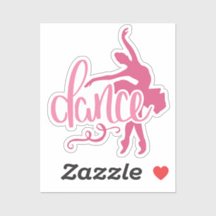 Rosa Ballerina Silhouette Ballett Tanz Aufkleber