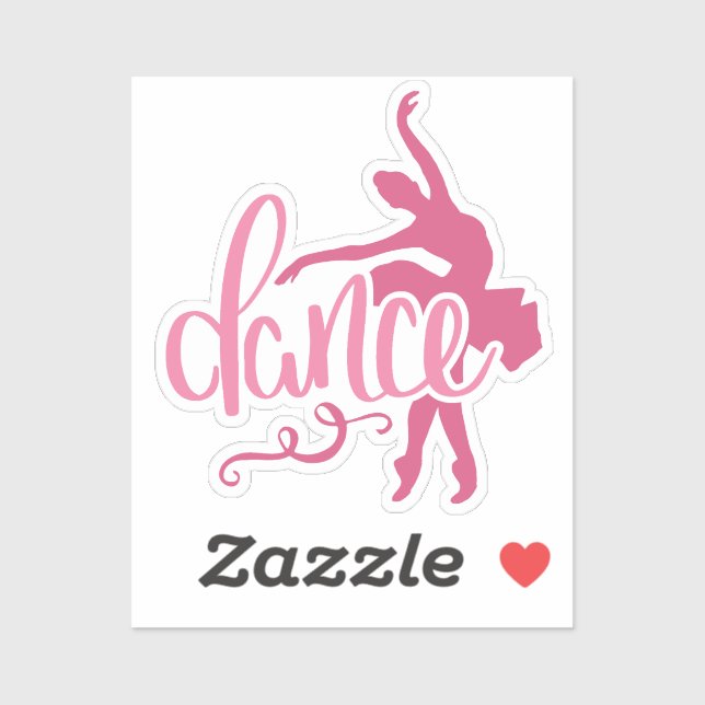 Rosa Ballerina Silhouette Ballett Tanz Aufkleber (Blatt)