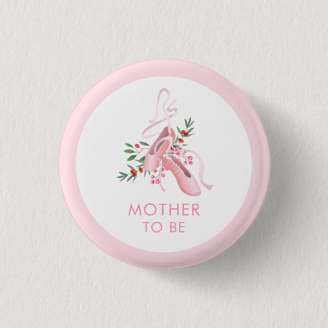 Rosa Ballerina-Tutu Kalte werdende Mutter Baby-Par Button (Vorderseite)