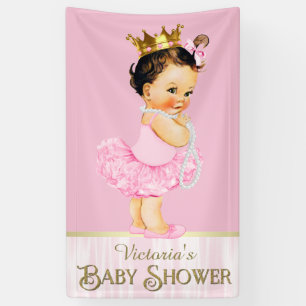Rosa Ballerina-Tutu-Perlen-Mädchen-Baby-Party Banner