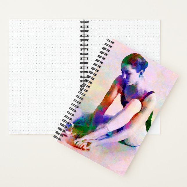 Rosa Ballerina Wasserfarbe Zeitgenössische Kunst Notizbuch (Innen)