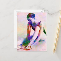 Rosa Ballerina Wasserfarbe Zeitgenössische Kunst