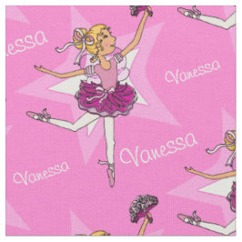 Rosa Ballerinas tanzen individuelle Name Stoff