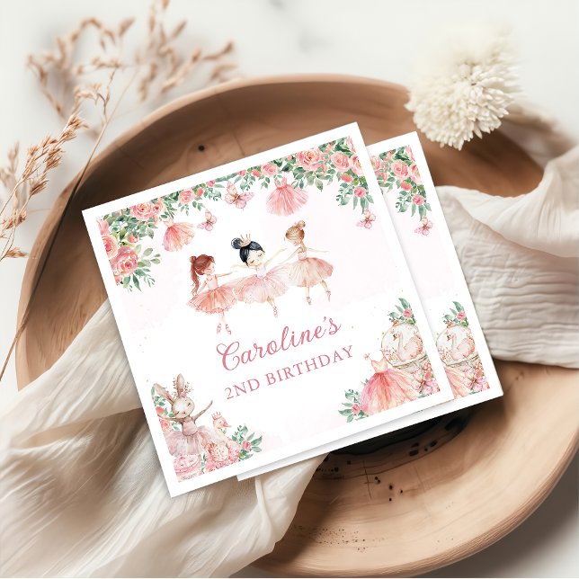 Rosa Ballet Ballerina Geburtstag Napkins Serviette (Von Creator hochgeladen)
