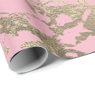 Rosa Ballet Foxier Gold Marmor Shiny Glam Geschenkpapier