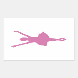 Rosa Ballet Rechteckiger Aufkleber