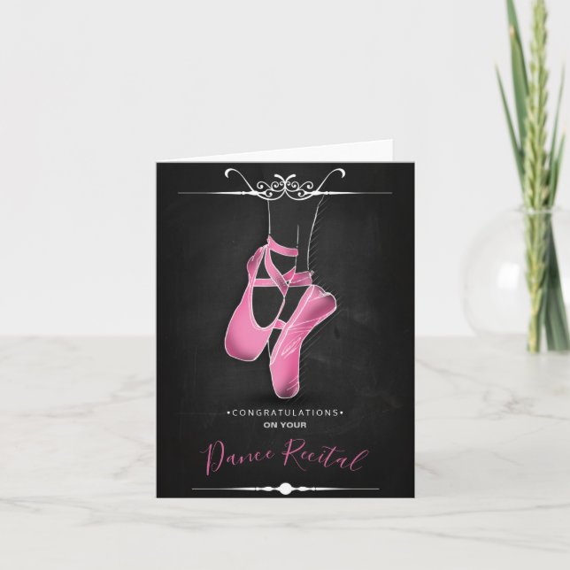 Rosa Ballet Slipper Schwarz Karte (Vorderseite)