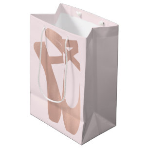 Rosa Ballett-Pantoffel-Ballerina-Rosen-GoldParty Mittlere Geschenktüte