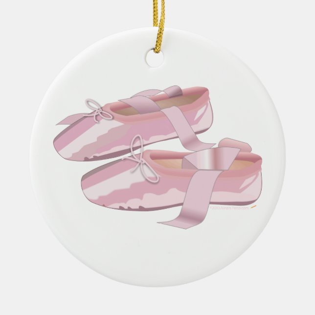Rosa Ballett-Schuh-Pantoffel-Verzierungs-Schablone Keramik Ornament (Vorne)