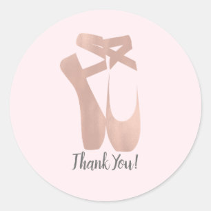 Rosa Ballettschuhe Ballerina Rose Partygeschenk Runder Aufkleber