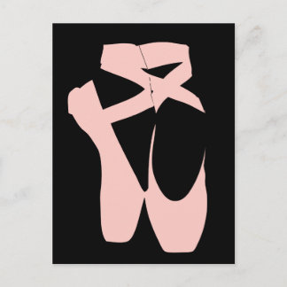 Rosa Ballettschuhe Postkarte
